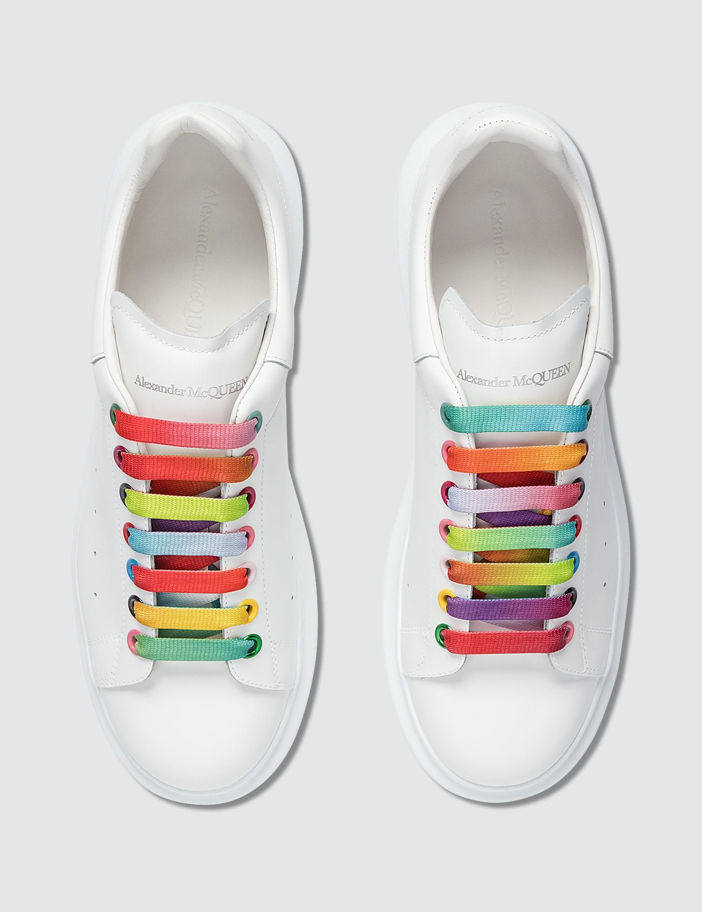 Alexander McQueen Rainbow Lace Oversized Sneaker in White for Men - Lyst