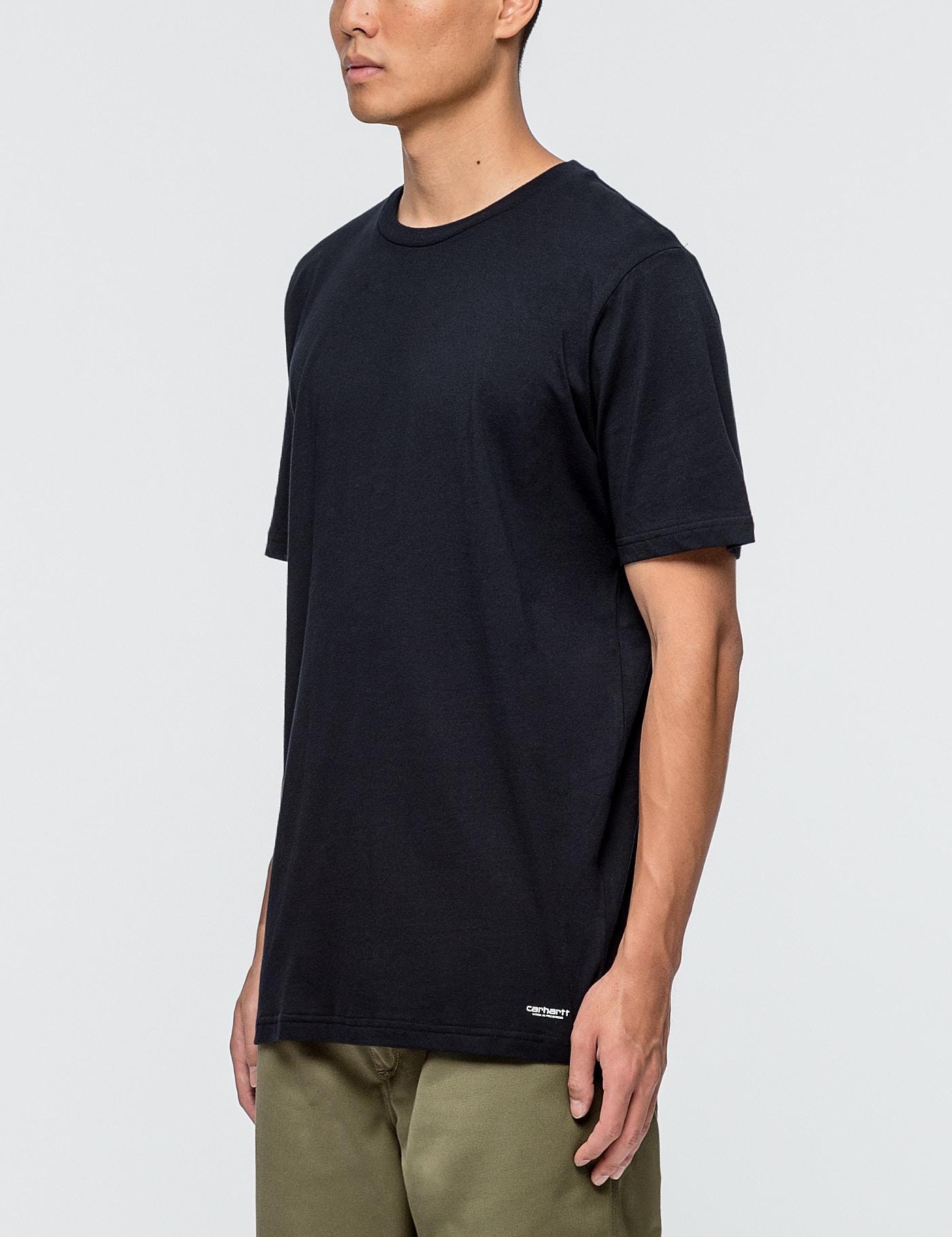Carhartt WIP Cotton Standard Crew Neck T-shirt in White/Dark Navy (White)  for Men - Lyst