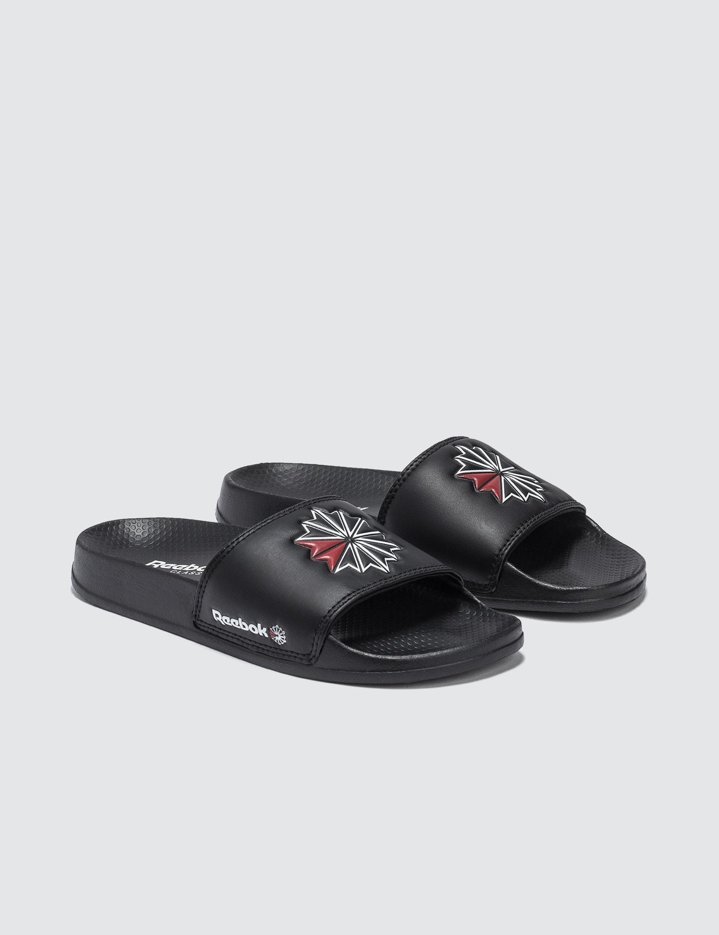 reebok slides black