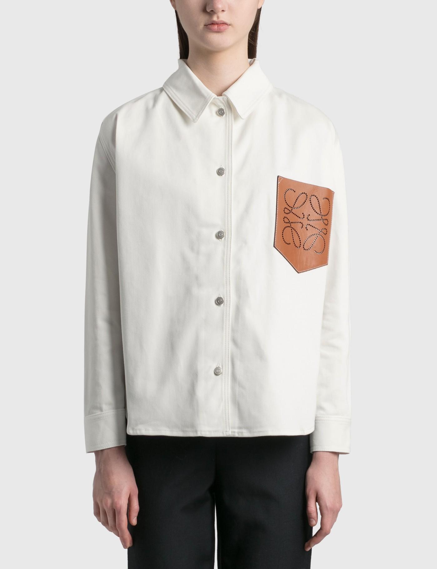 Loewe Leather Pocket Denim Overshirt in 
