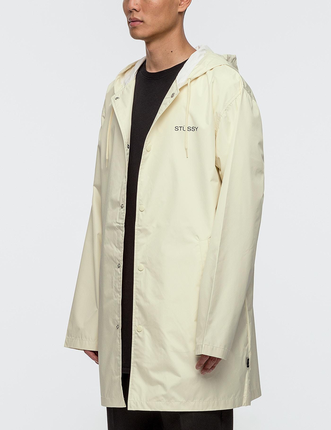 Download Stussy Summer Long Hooded Coach Jacket in White for Men - Lyst