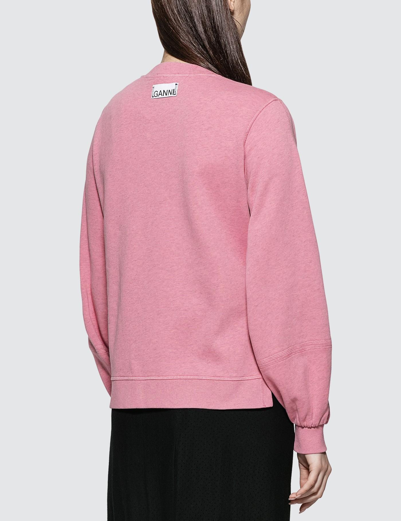 Ganni Cotton Isoli Sweatshirt in Pink - Lyst