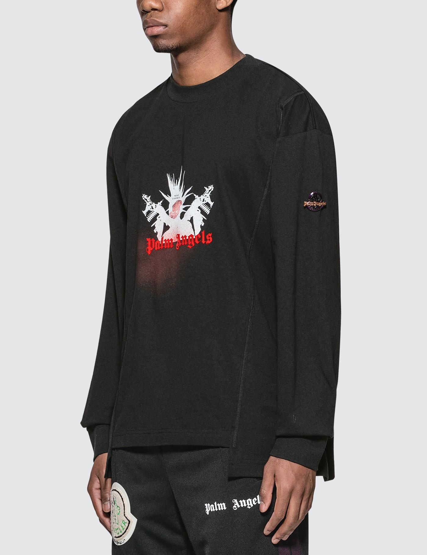 Moncler Genius Cotton X Palm Angels Round Neck Jumper in Black for Men - Lyst