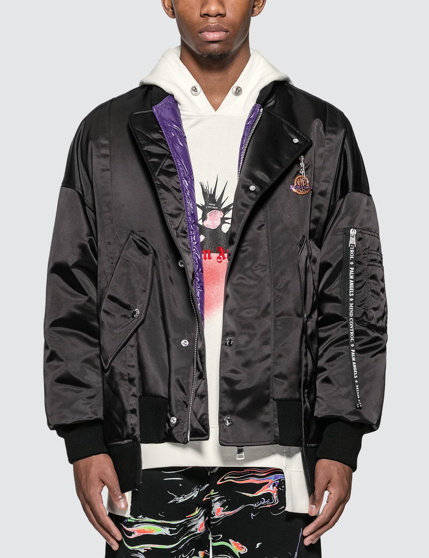 Moncler Genius X Palm Angels Down Bomber Jacket in Black for Men - Lyst