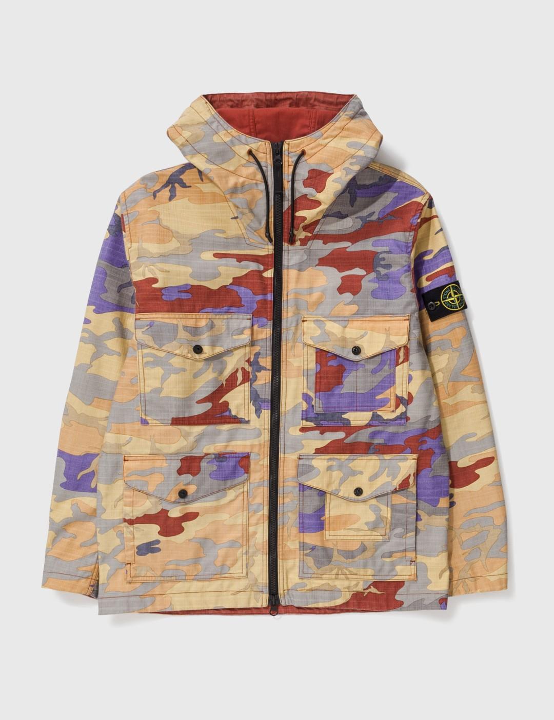 Stone Island S.i. Heritage Camo Ripstop Nylon Watro Hooded Jacket for