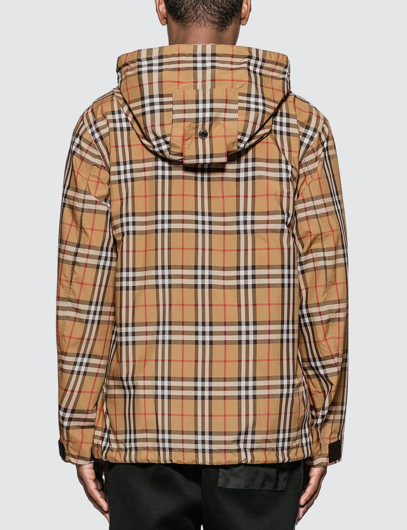 Burberry Synthetic Vintage Check Lightweight Hooded Jacket in Yellow ...