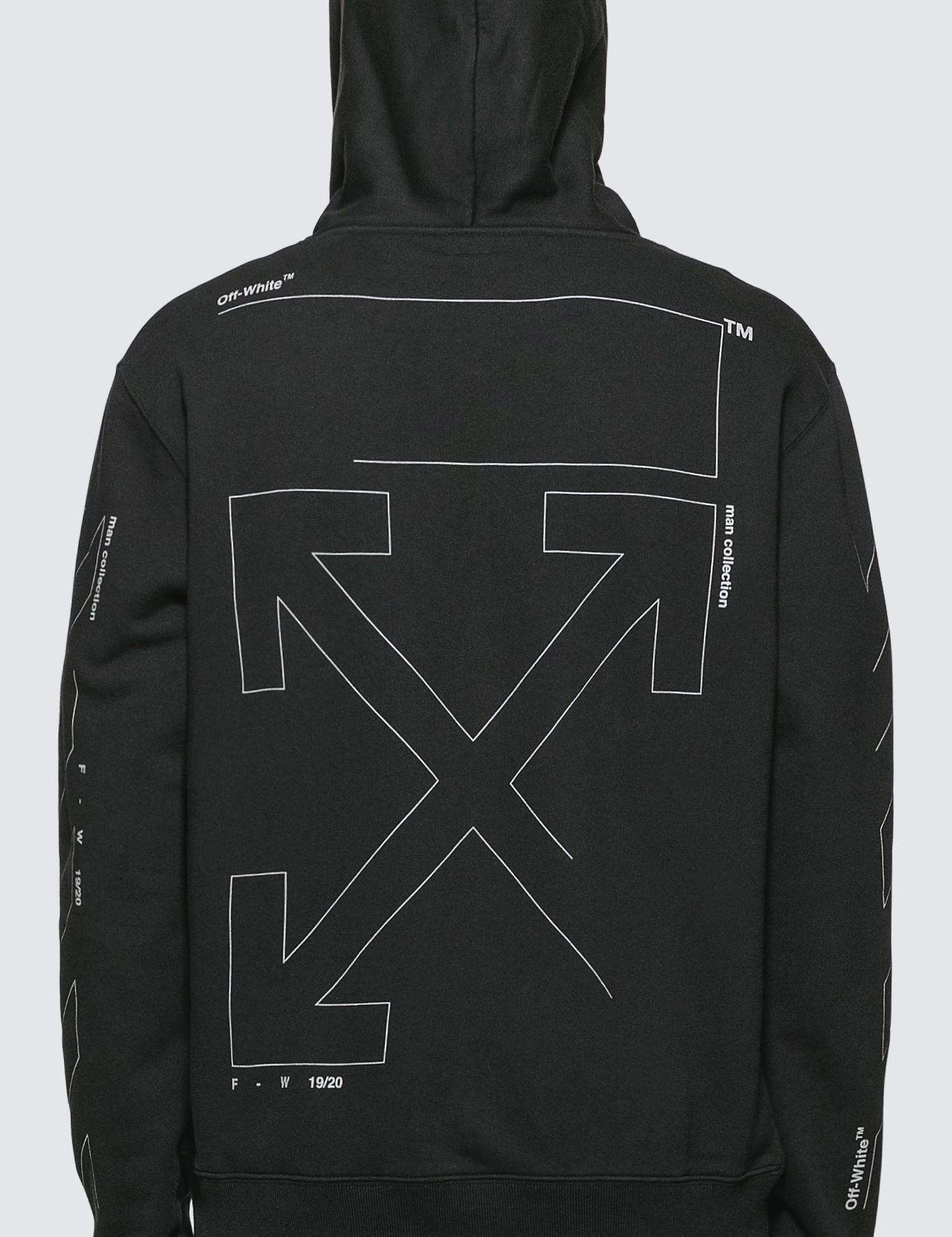 off white unfinished hoodie white