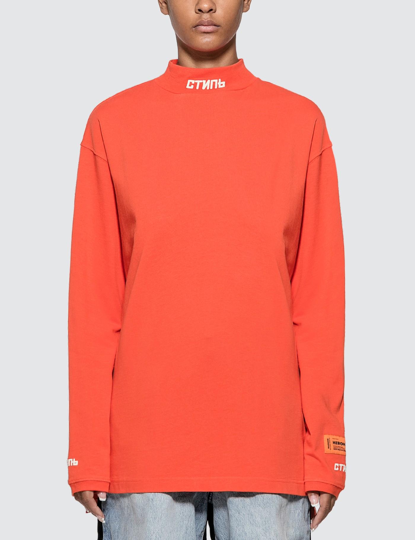Heron Preston Cotton Ctnmb Long Sleeve T-shirt in Orange - Lyst