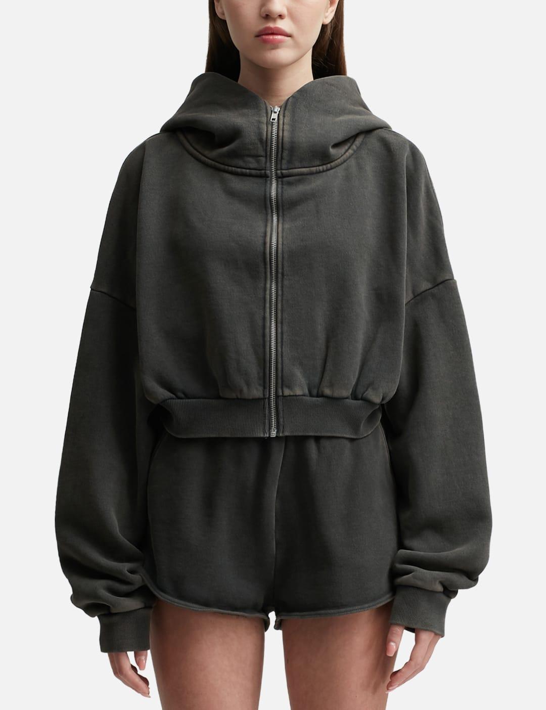 Entire studios Cropped Full Zip Hoodie in Black | Lyst Canada