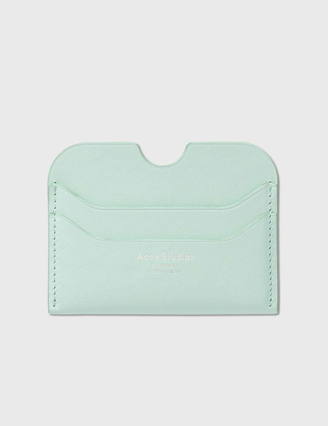 Acne Studios Elma Leather Card Case - Small in Green | Lyst UK