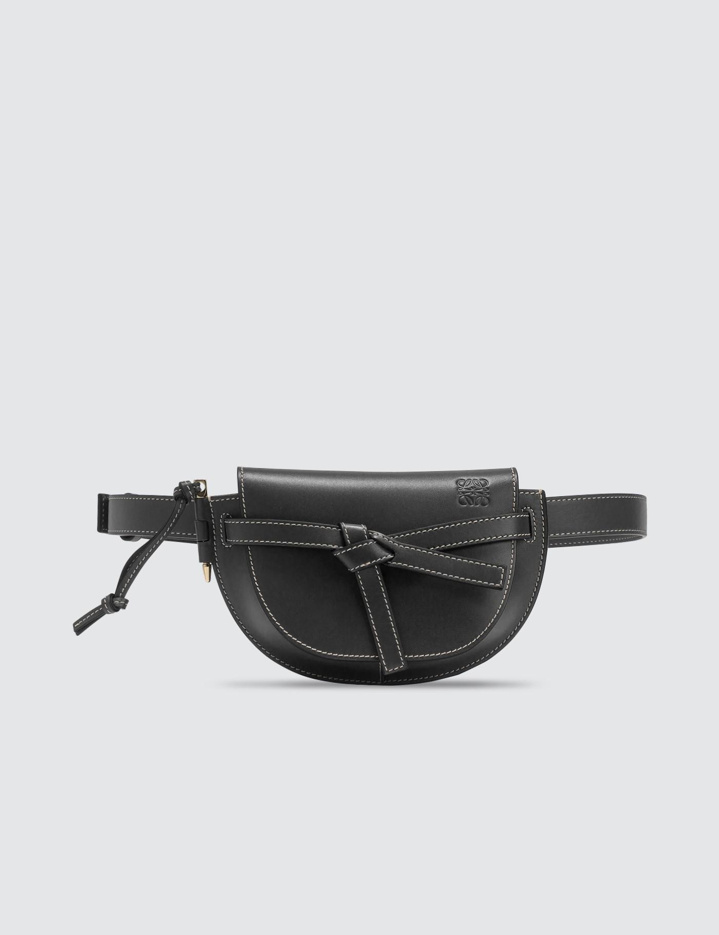 Loewe Leather Mini Gate Mini Belt Bag in Black - Lyst