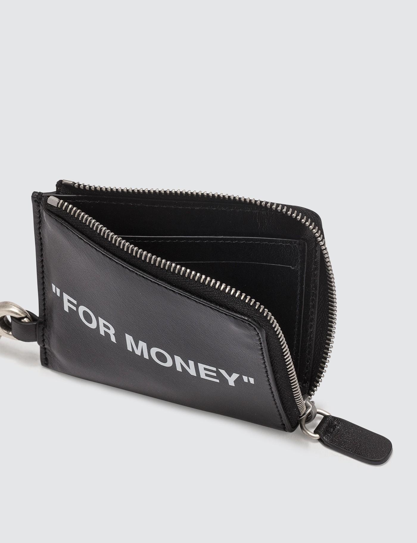 Off-White c/o Virgil Abloh Leather Quote Chain Wallet in Black for Men - Lyst