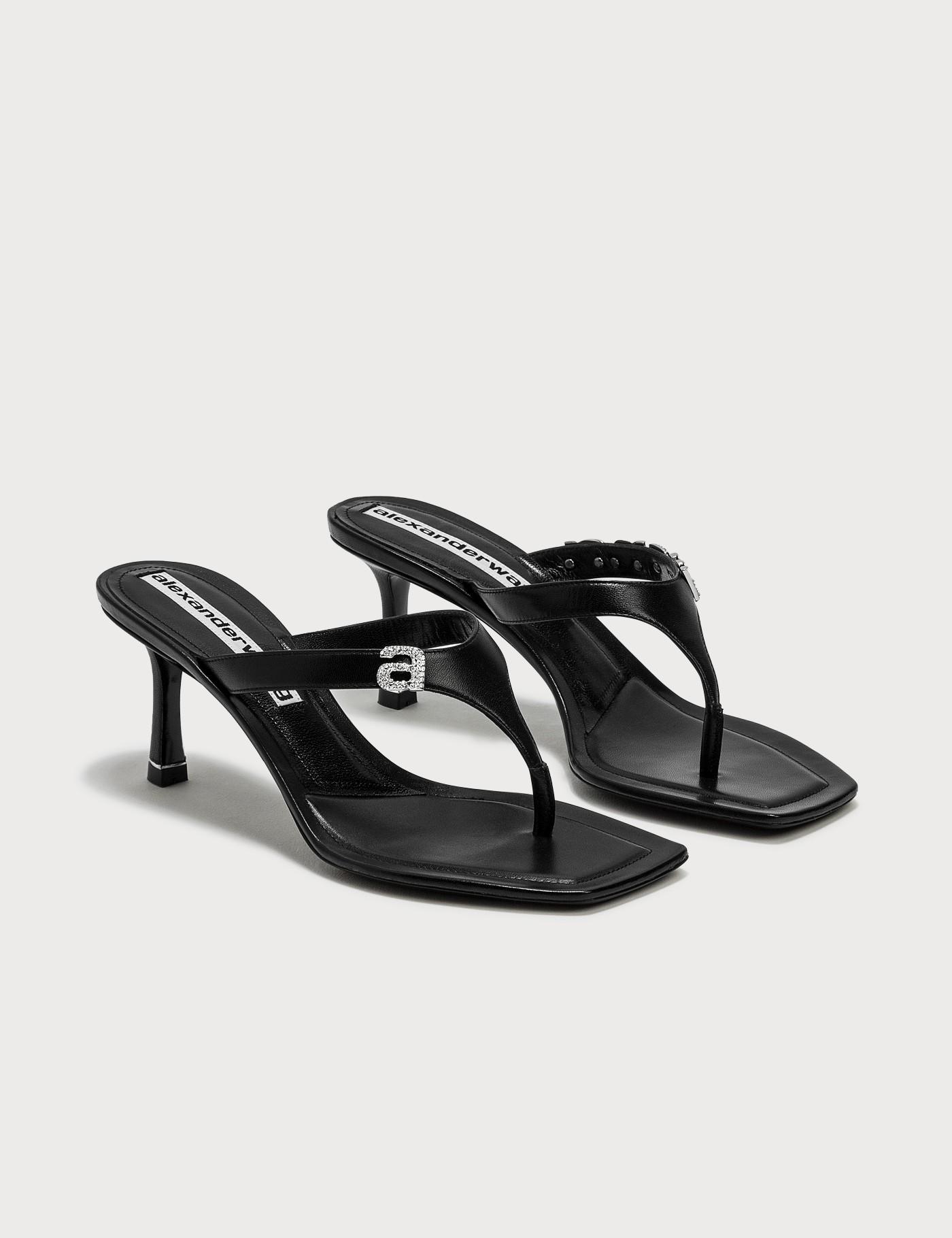 alexander wang black satin ivy heeled sandals