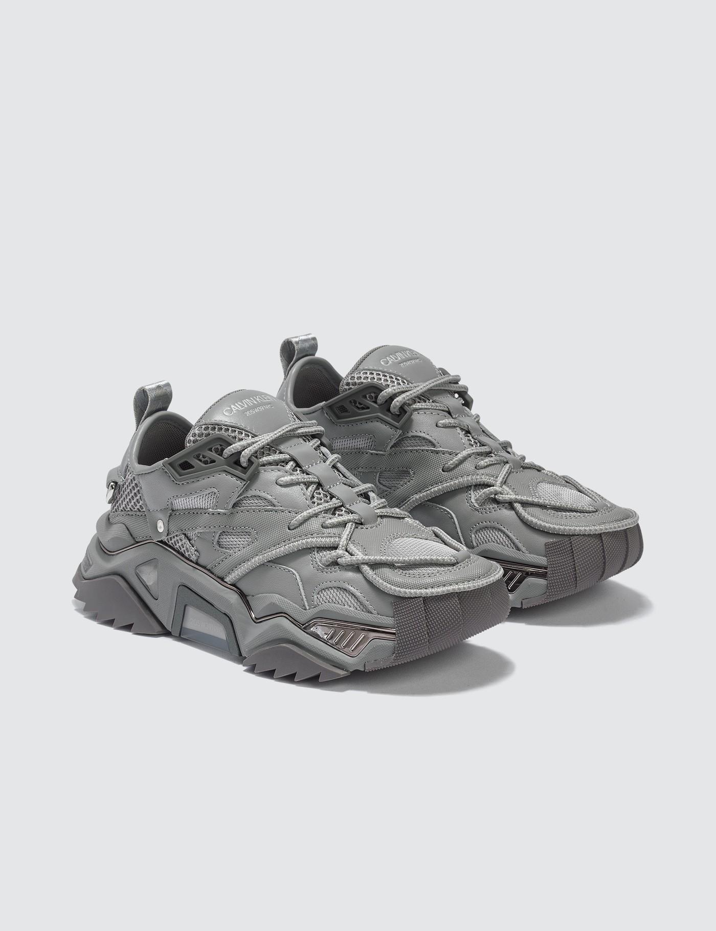 CALVIN KLEIN 205W39NYC Strike 205 Nappa Leather Sneaker in Grey for Men |  Lyst Australia