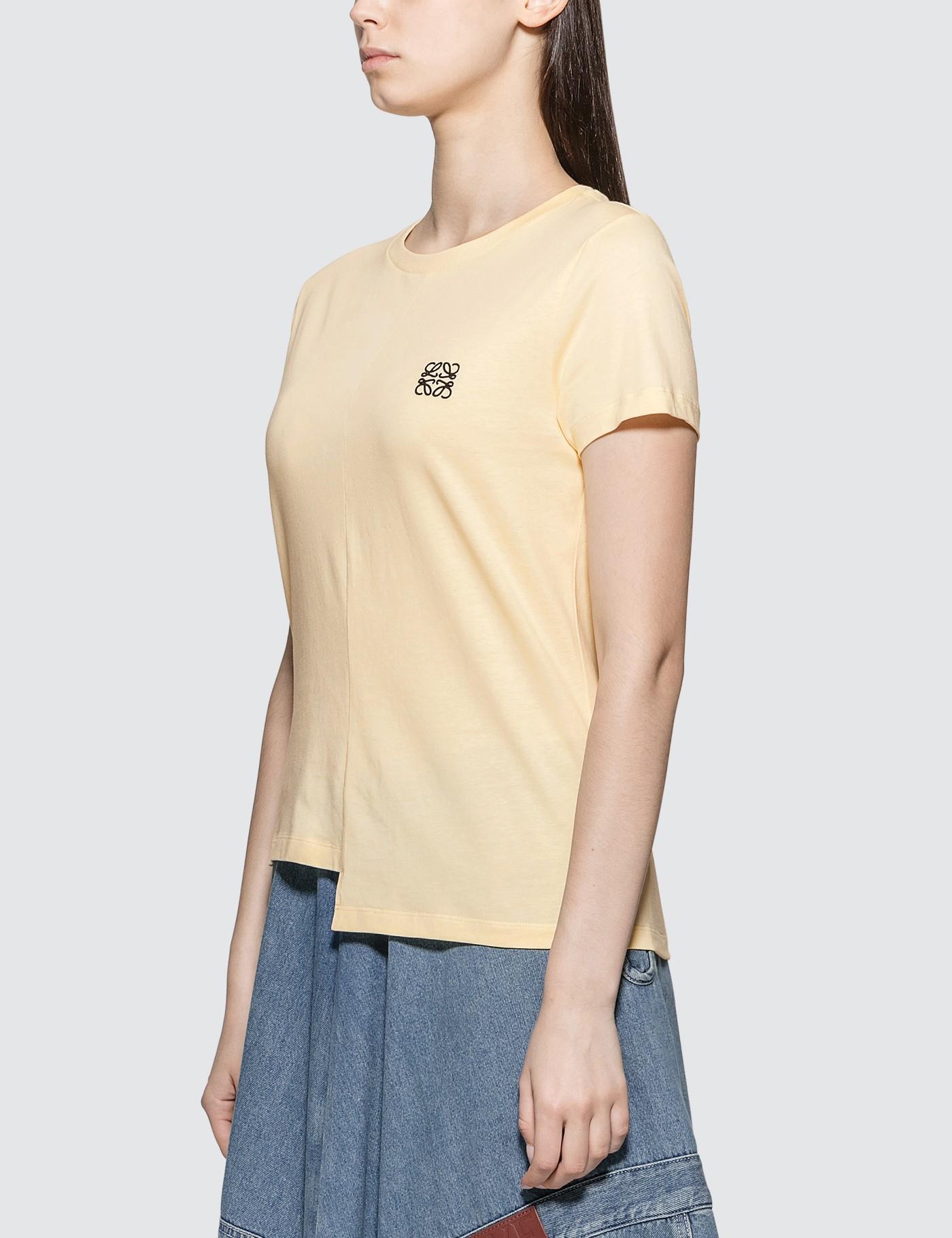 Loewe Cotton Asymmetric Tshirt in Yellow Lyst