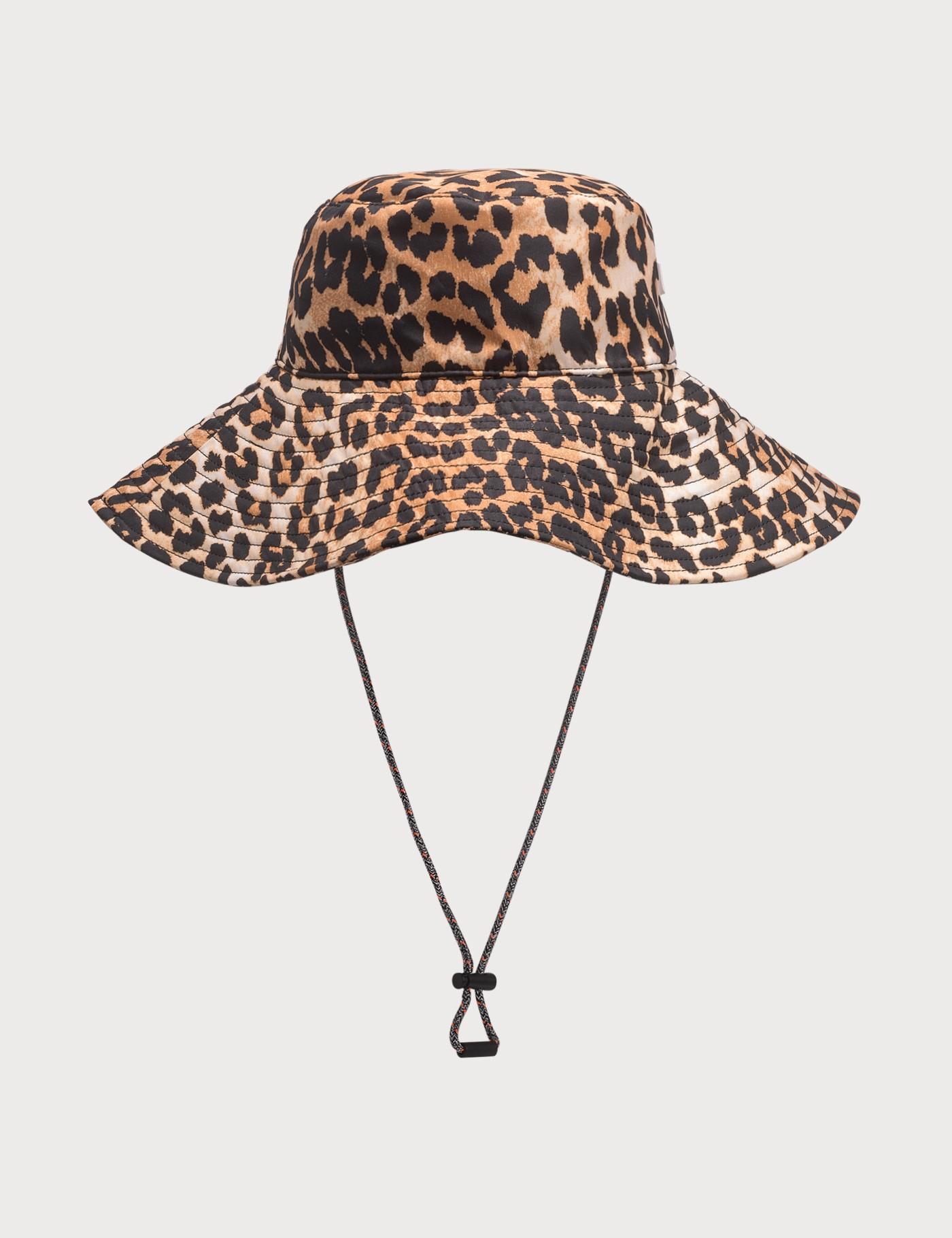 ganni leopard bucket hat