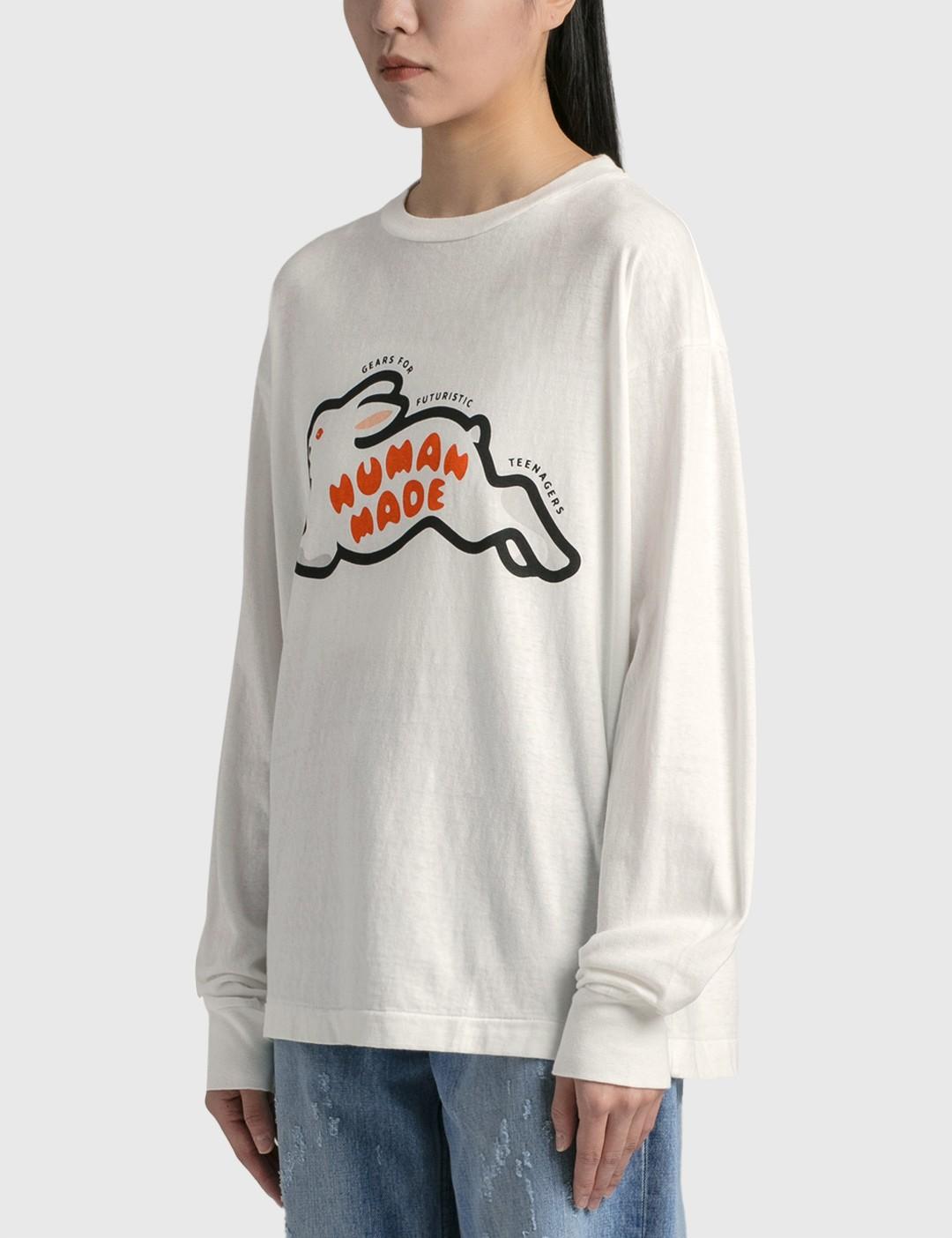 Human Made Long Sleeve Rabbit T-shirt in White | Lyst