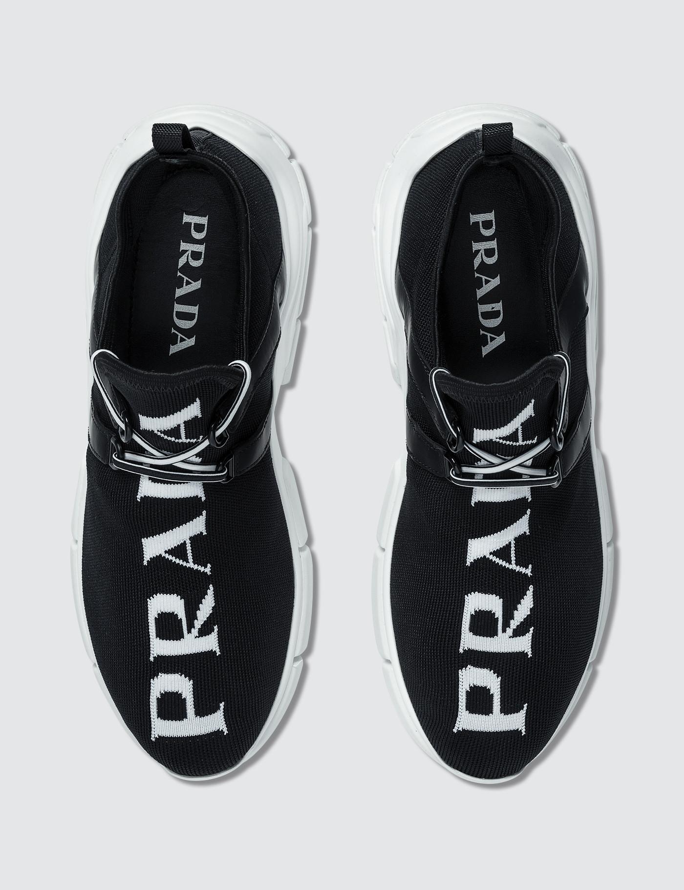 prada knit logo sneakers
