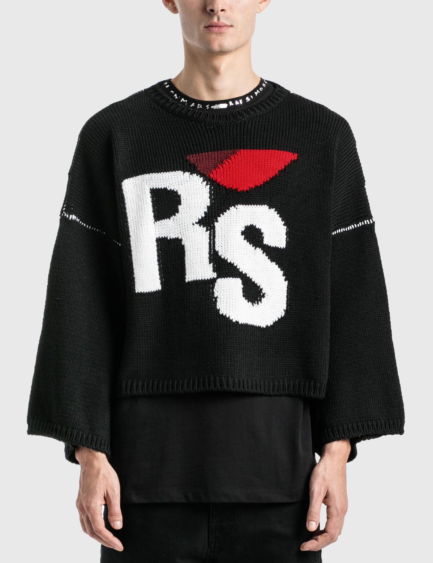 Raf Simons Oversized Rs Sweater in Black for Men - Lyst