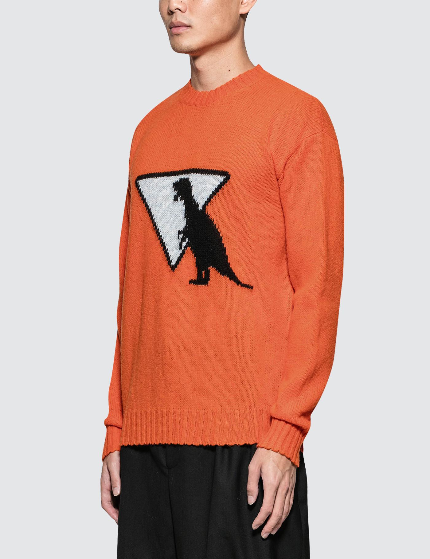 Prada Dinosaur Wool Sweater in Orange 