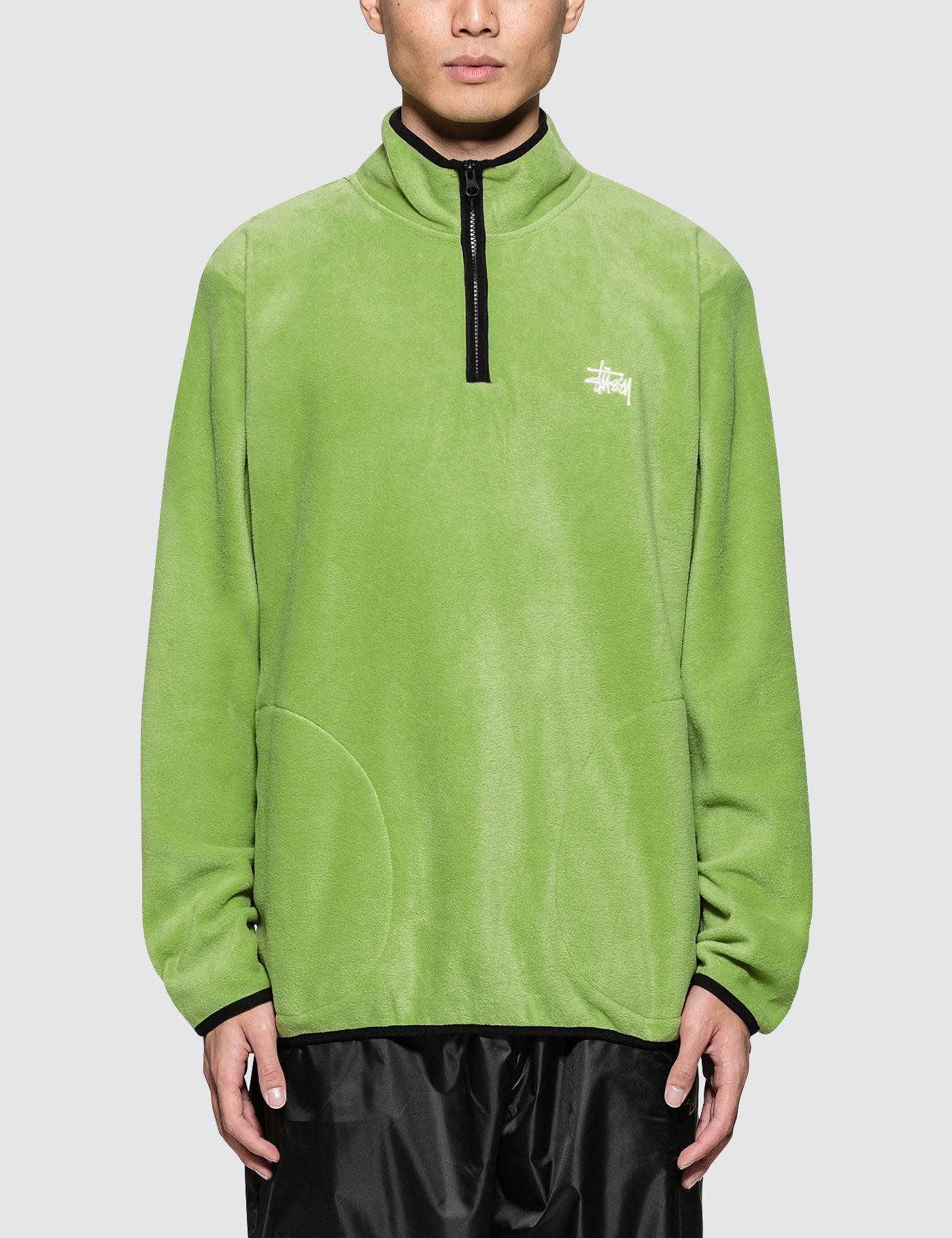 polar fleece half zip stussy