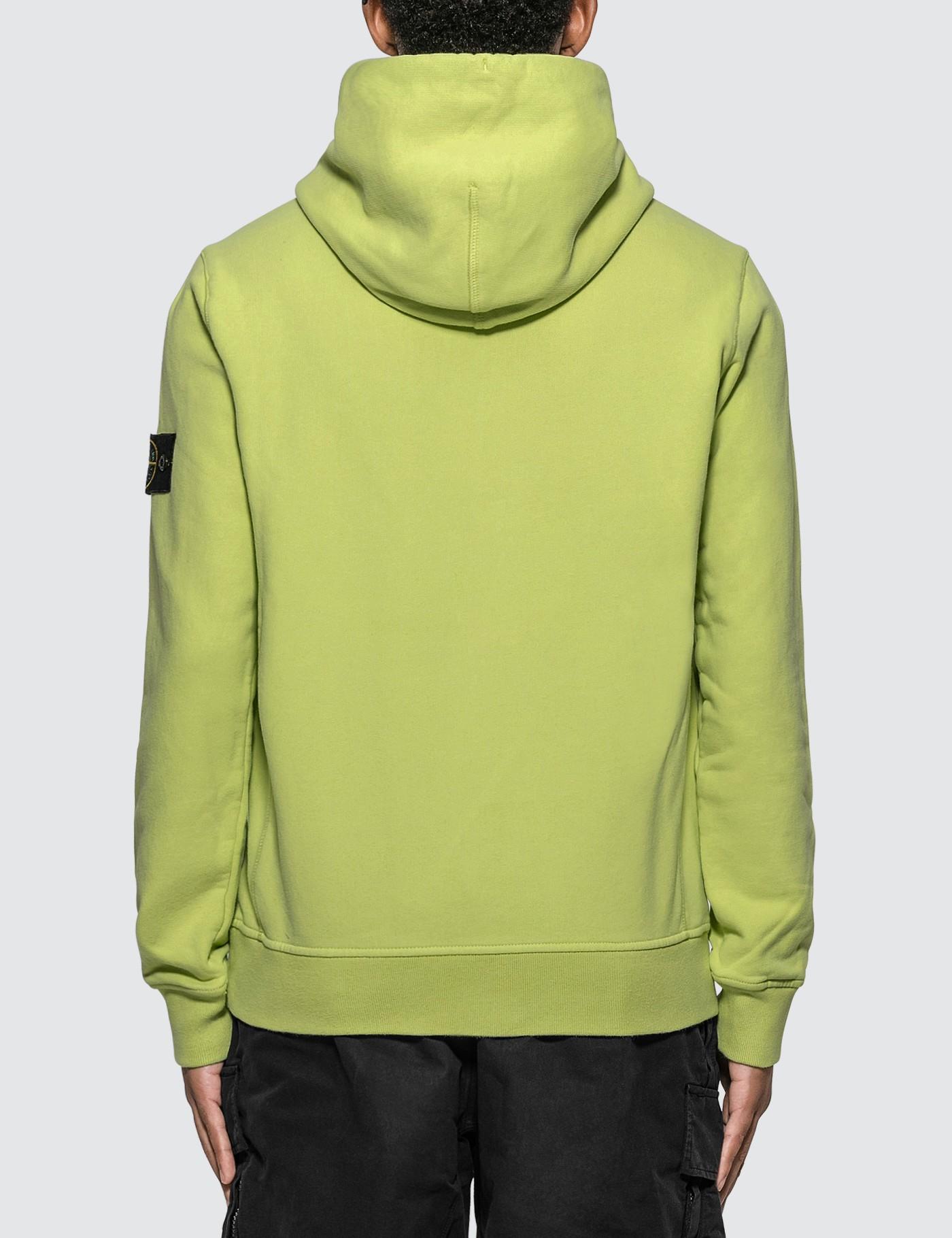 Stone Island Cotton Compass Logo Patch Hoodie in Green for Men - Lyst