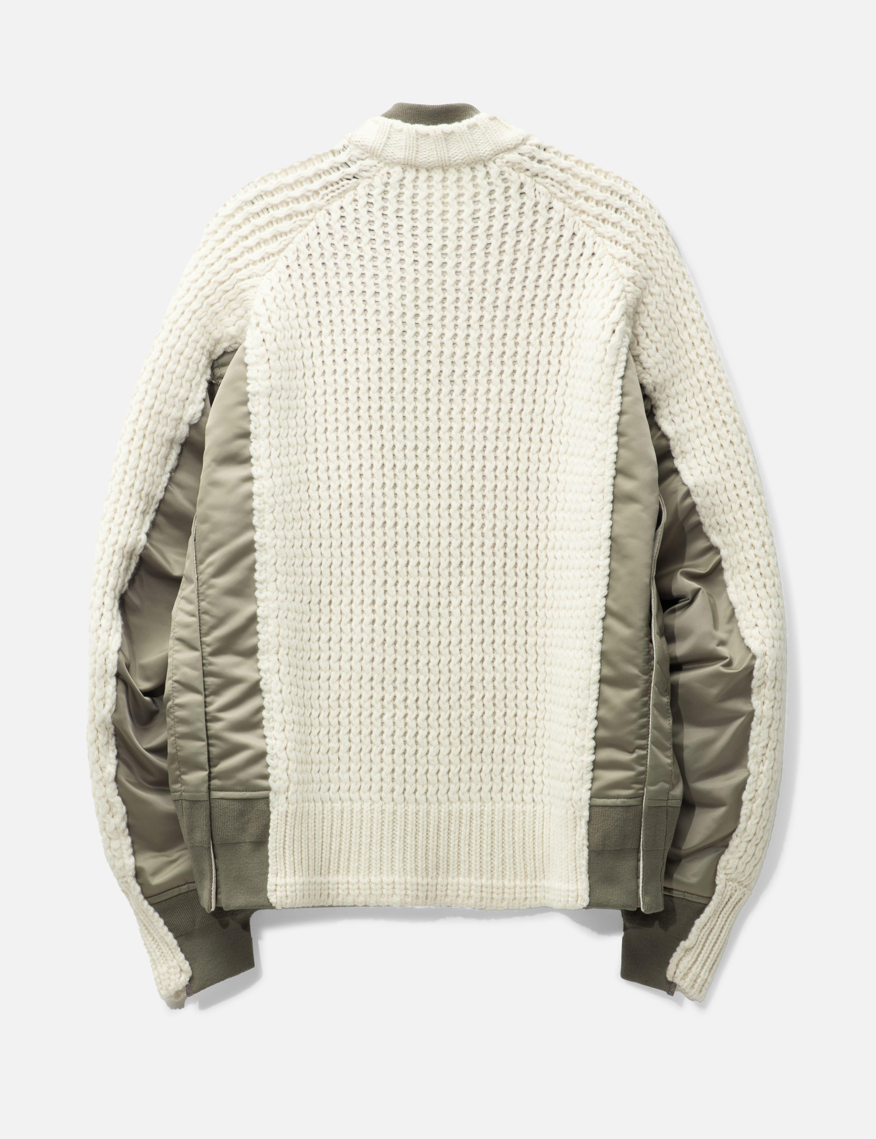 Sacai Nylon Twill Mix Knit Blouson in Natural for Men | Lyst Canada