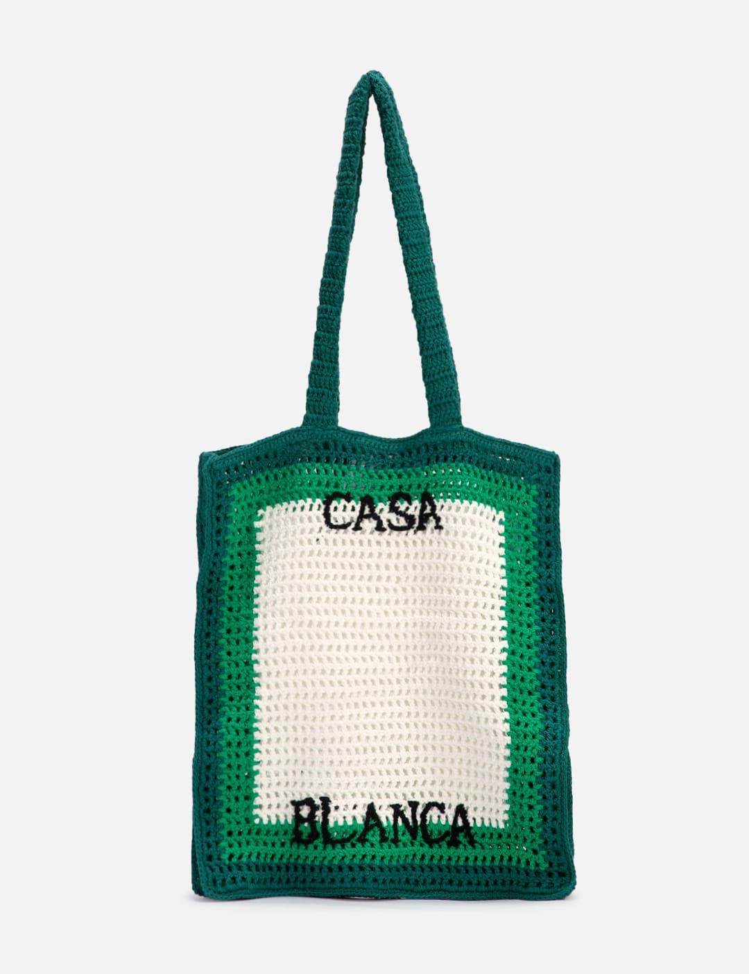 CASABLANCA Unisex Crochet Tennis Bag in Green