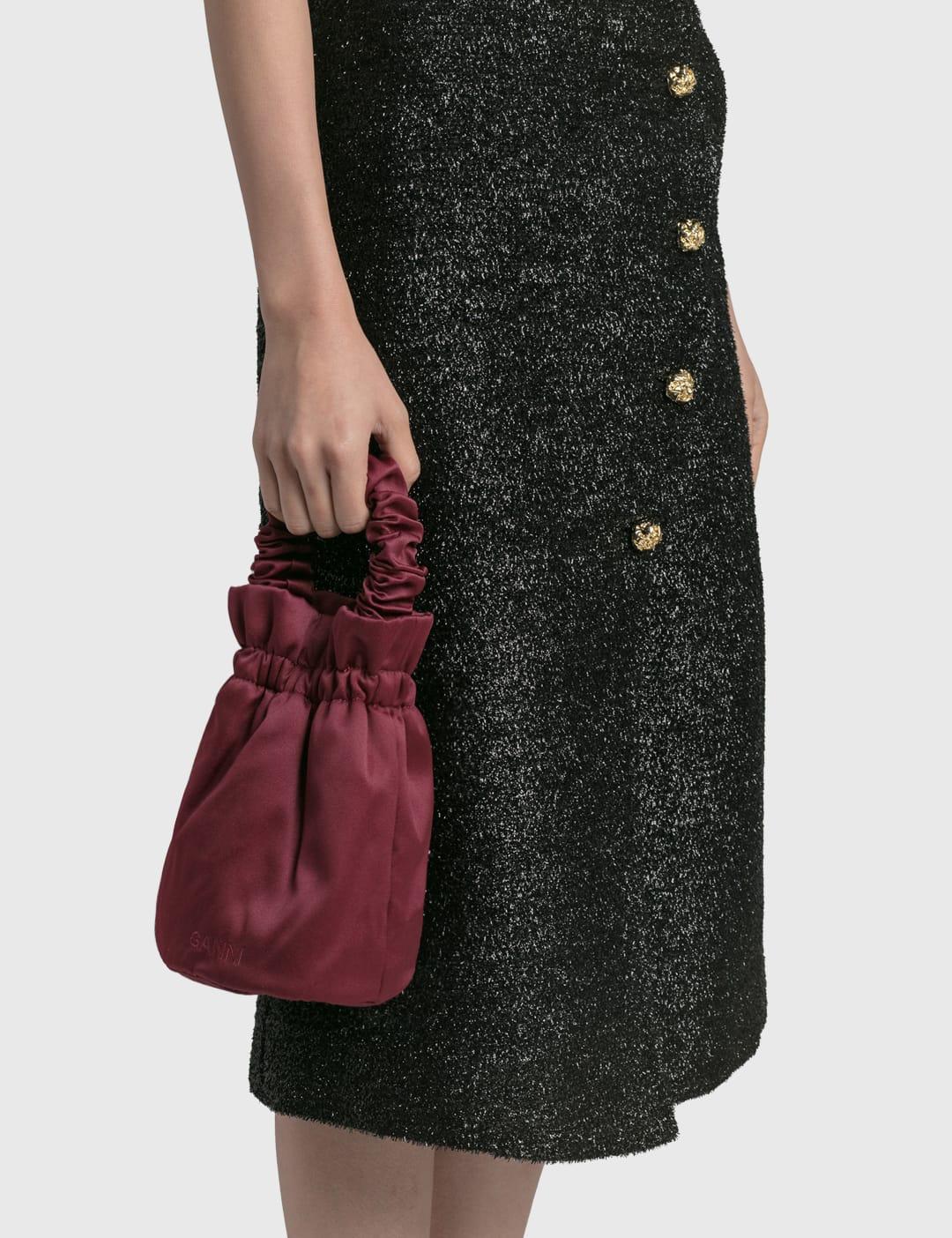 Ganni Occasion Ruched Top Handle Bag in Red | Lyst