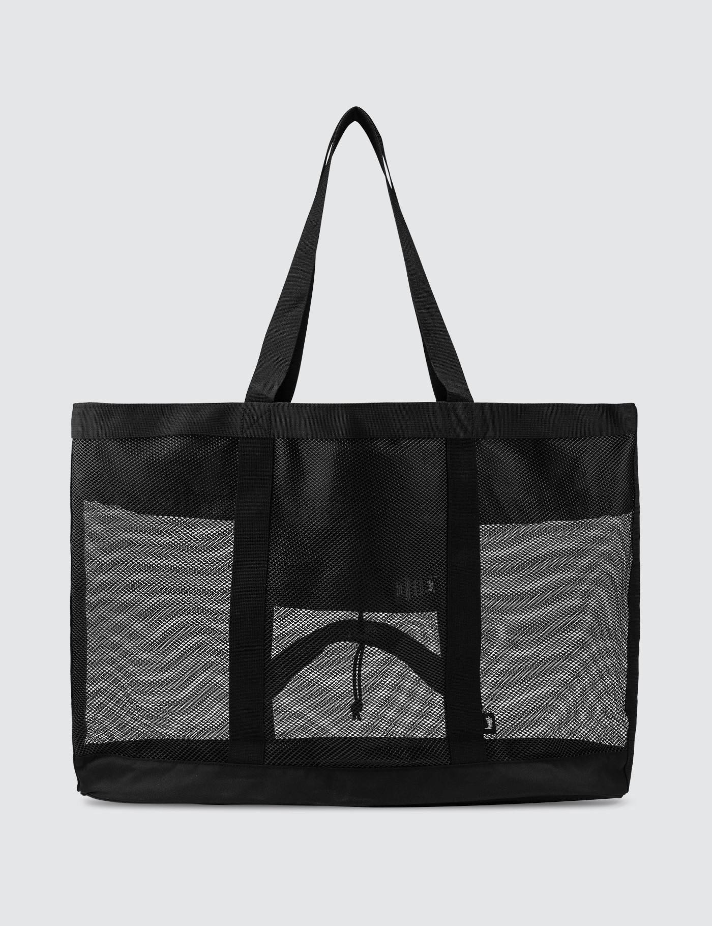 black mesh beach bag