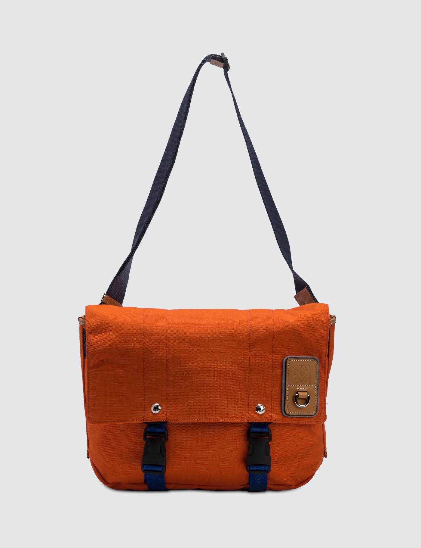 Loewe Leather Eln Messenger Bag in Orange for Men Lyst