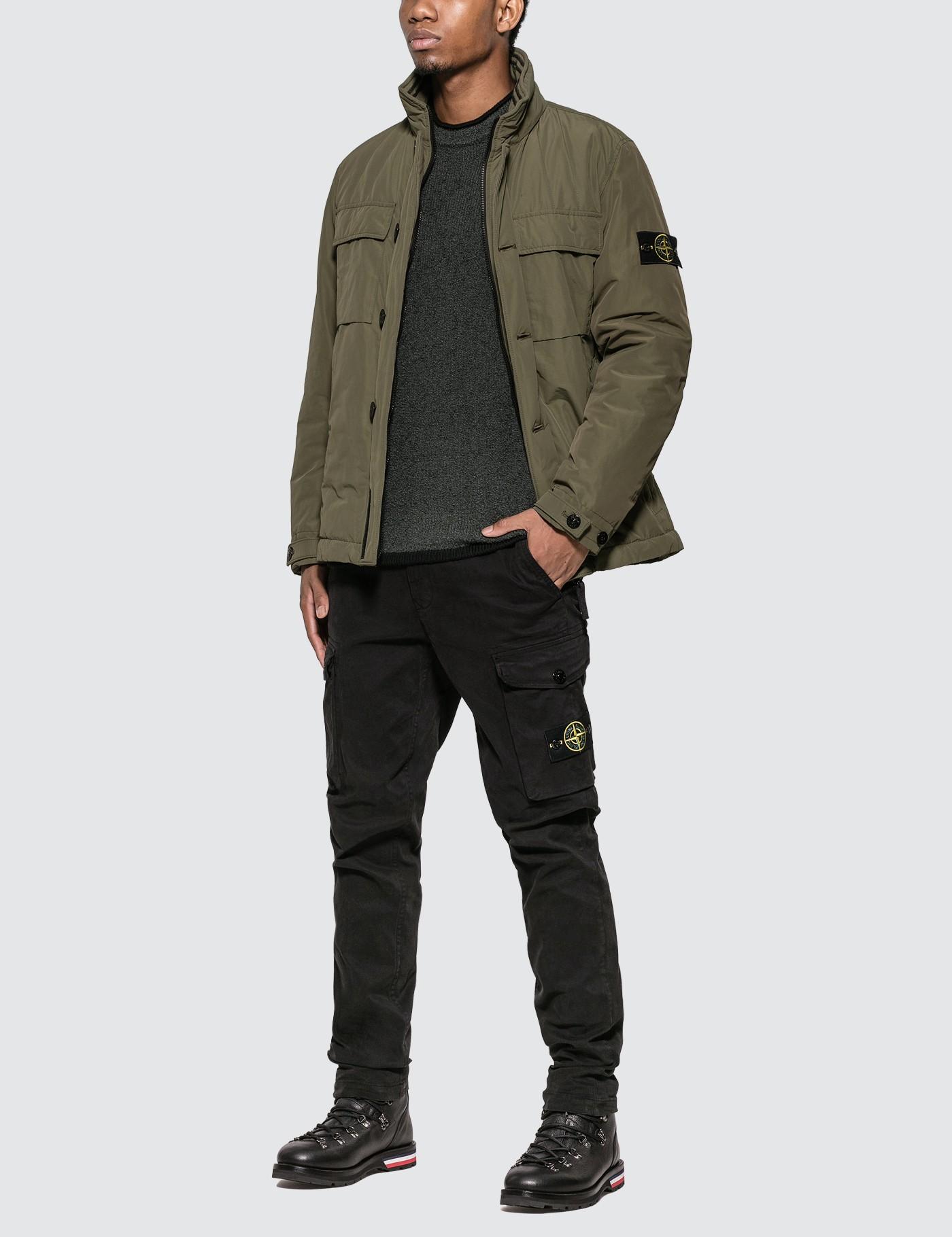 Stone Island Cotton Slim Fit Cargo Pants in Black for Men - Lyst