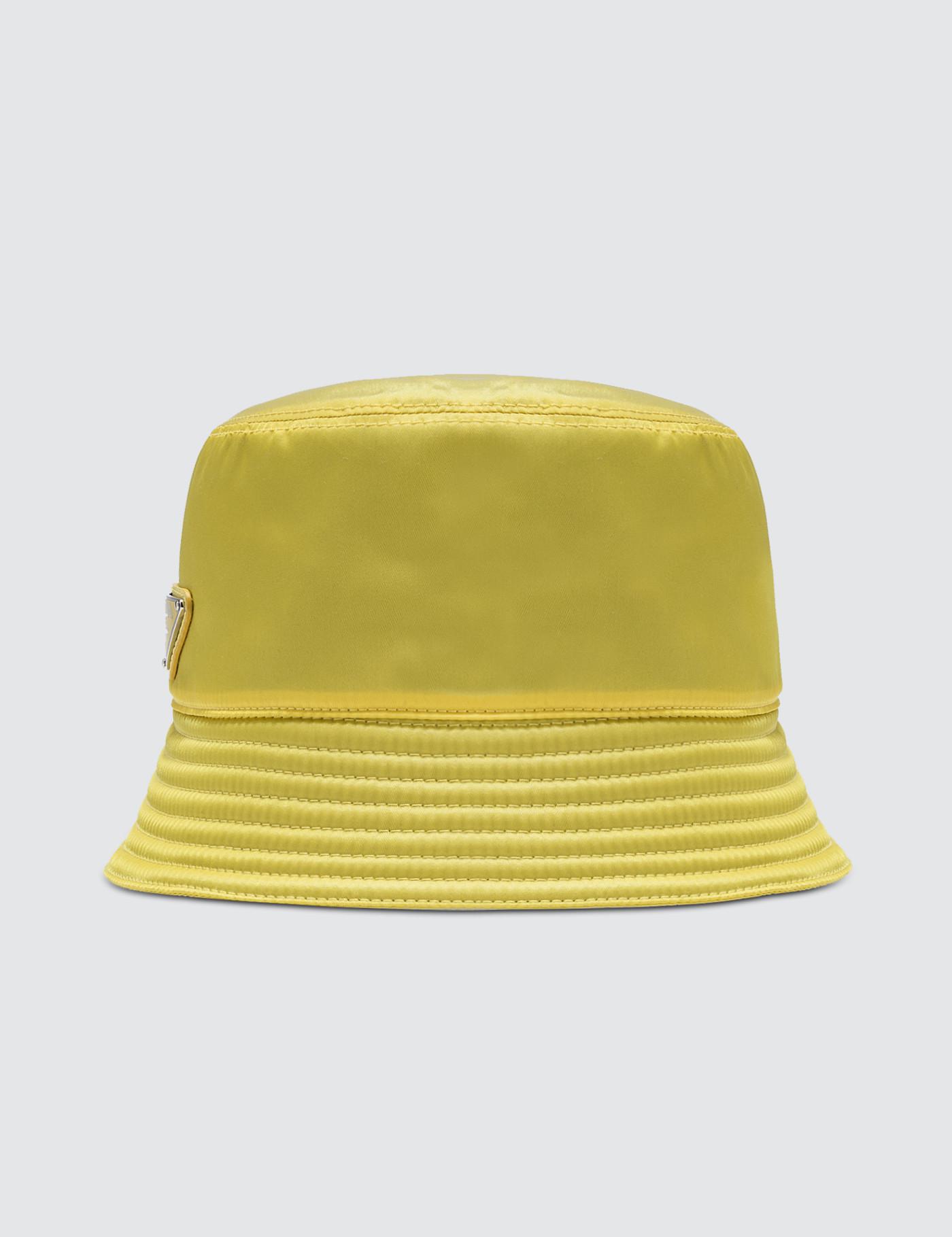 prada bucket hat yellow