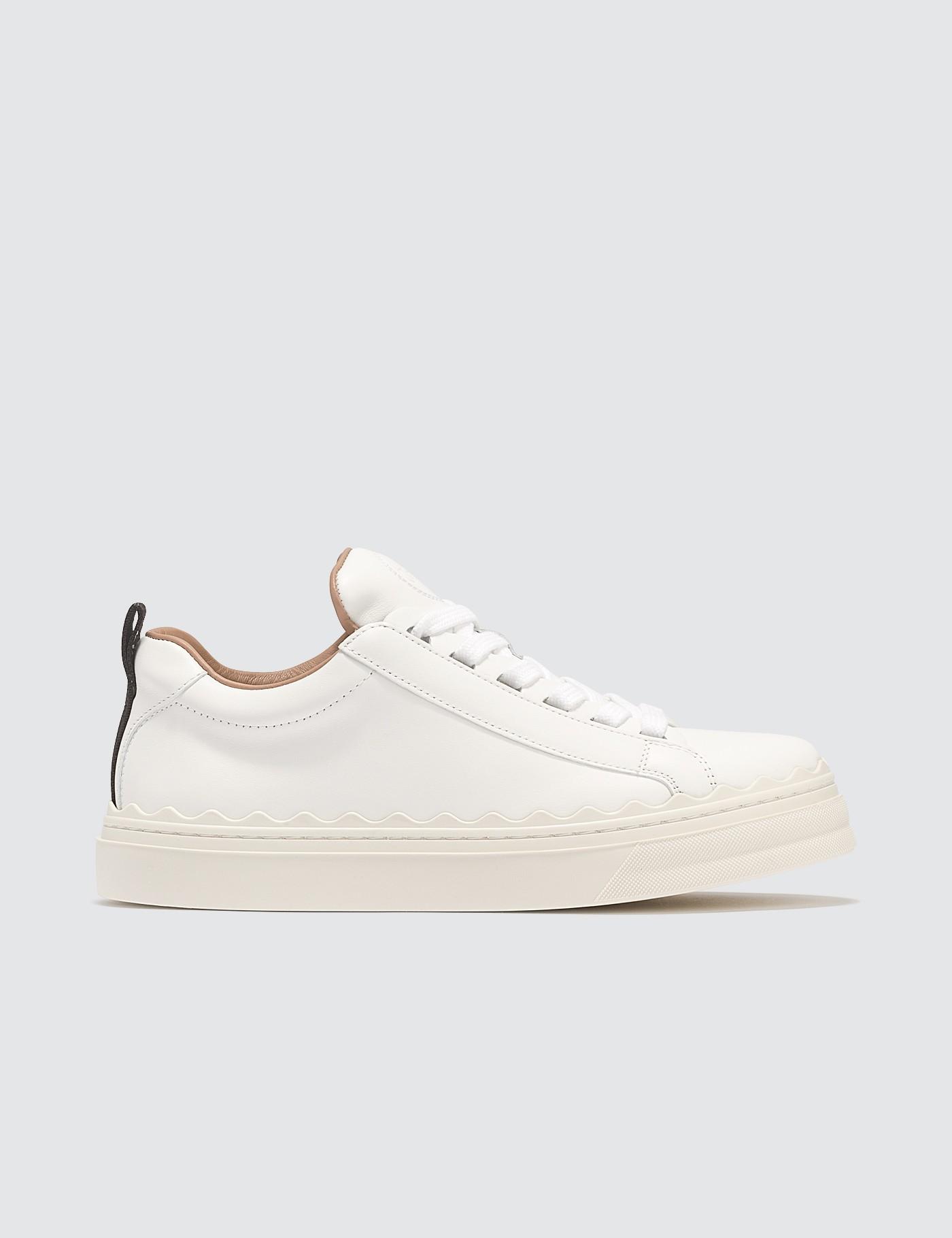 Chloé Leather Lauren Sneaker in White - Save 8% - Lyst