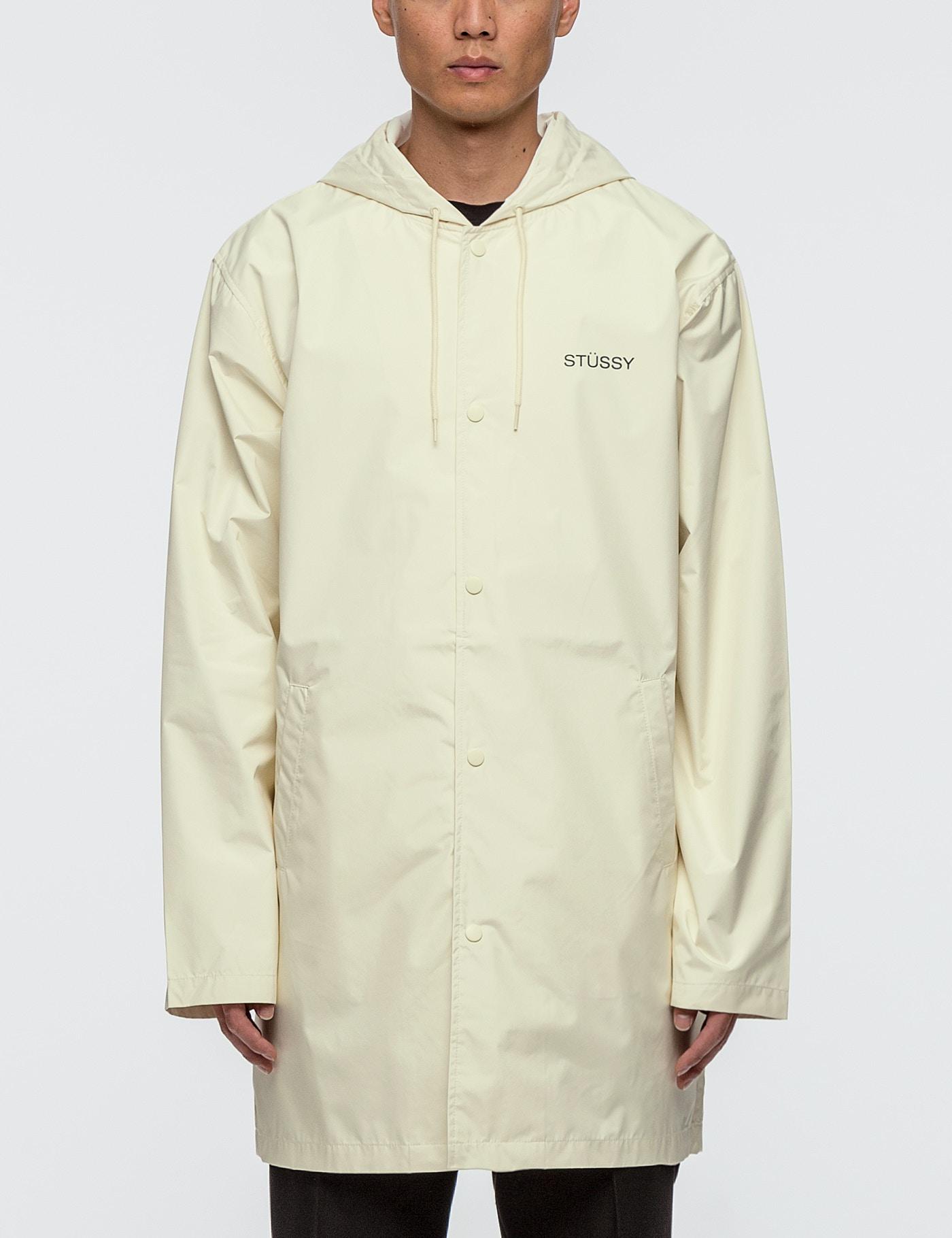 Download Stussy Summer Long Hooded Coach Jacket in White for Men - Lyst