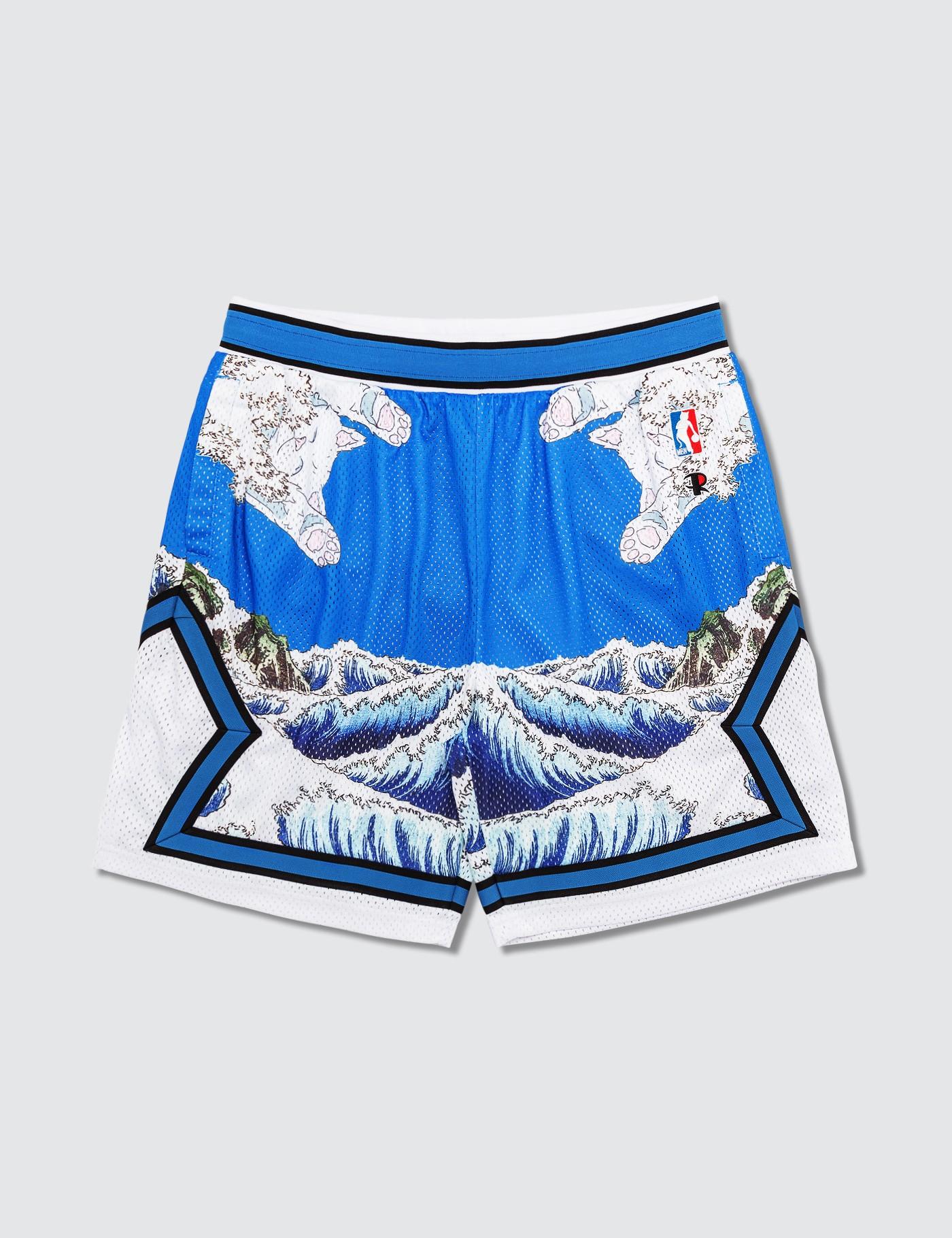 RIPNDIP Synthetic Great Wave Mesh Basketball Shorts in Blue for Men - Lyst