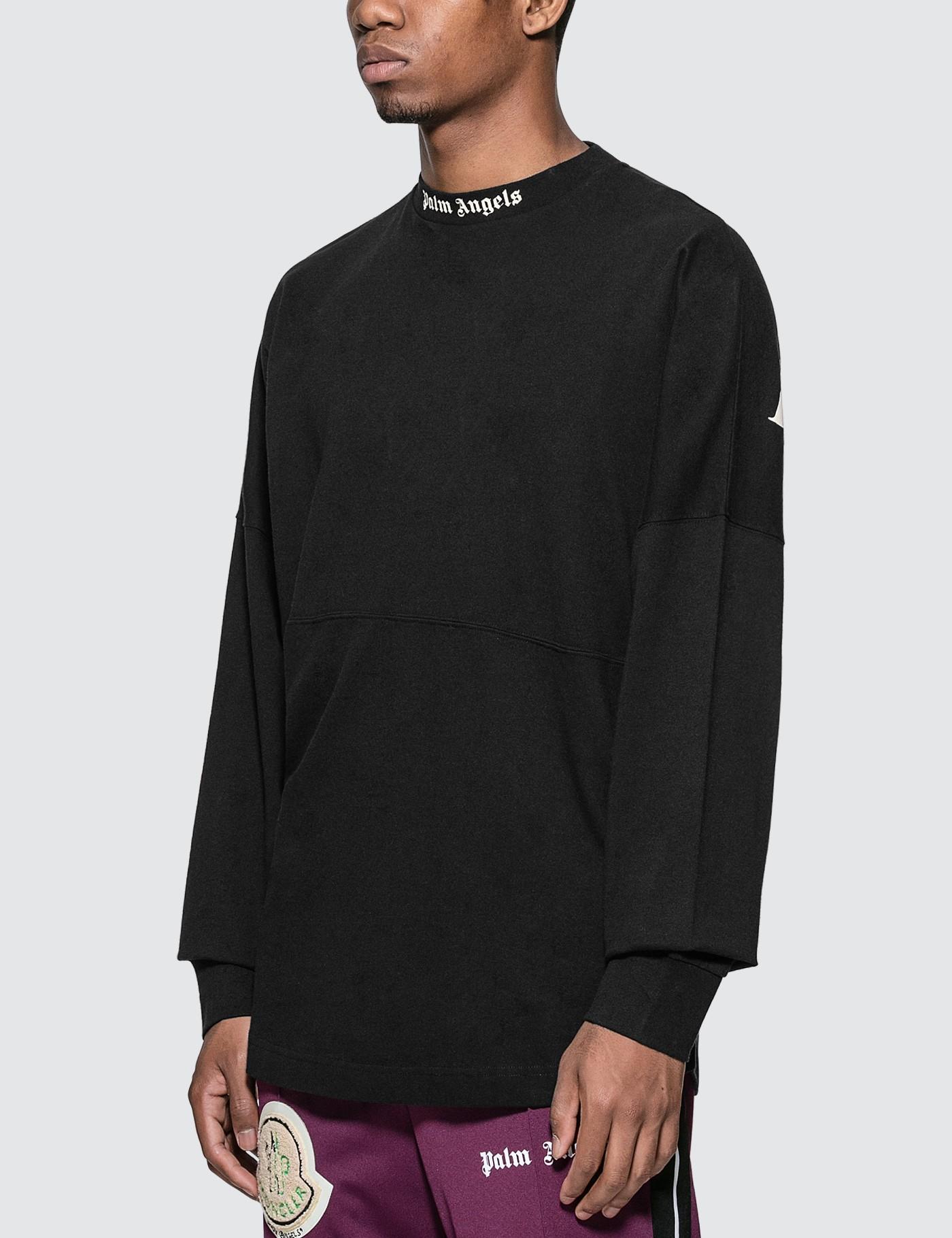 Palm Angels Cotton Logo Over Long Sleeve T-shirt in Black for Men - Lyst