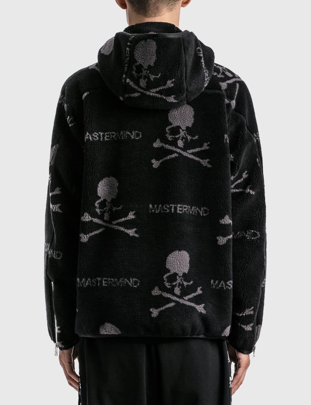 Mastermind Japan All-over Skull Logo Sherpa Zip Up Hoodie in Black for Men  | Lyst