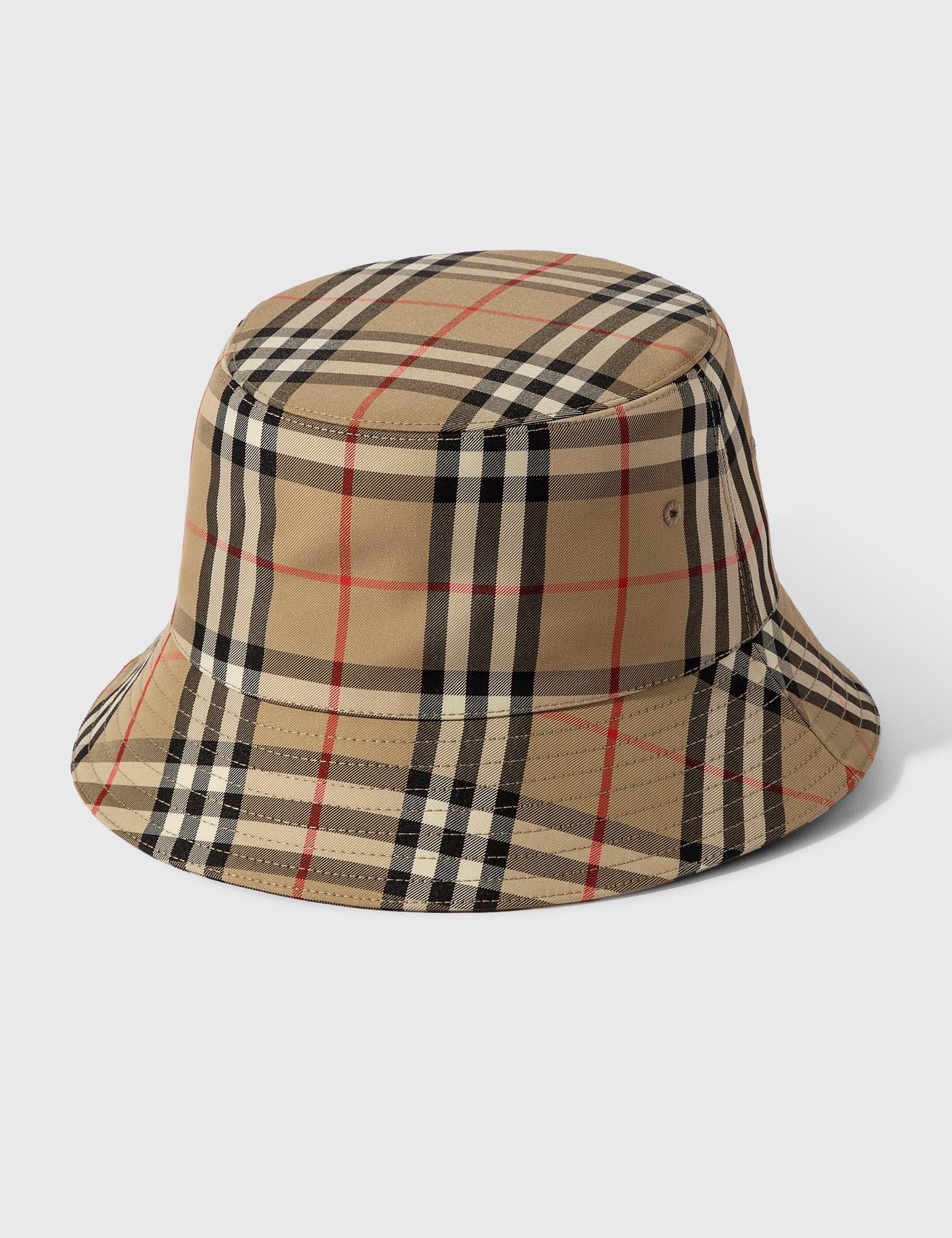 burberry beige vintage check bucket hat