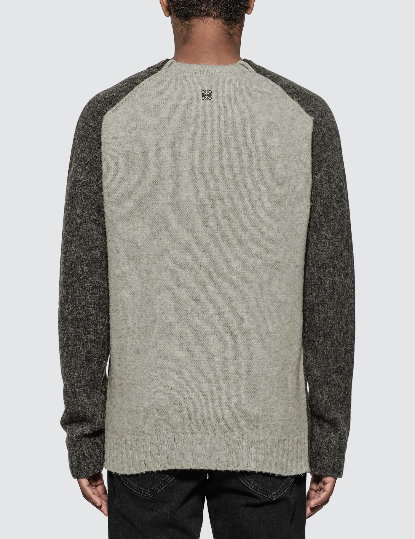Loewe Wool Melange Sweater in Grey (Gray) for Men - Lyst