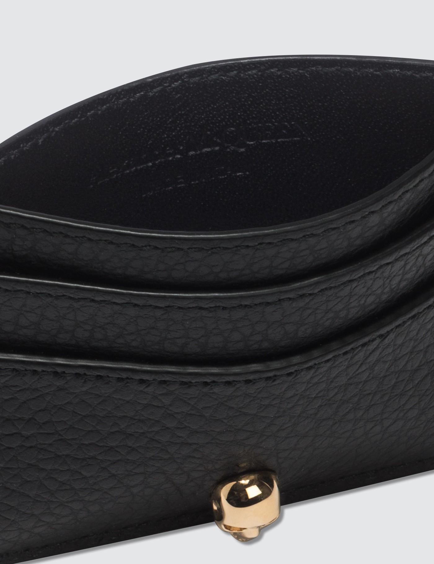 Alexander McQueen Grain Leather Card Holder in Black Lyst