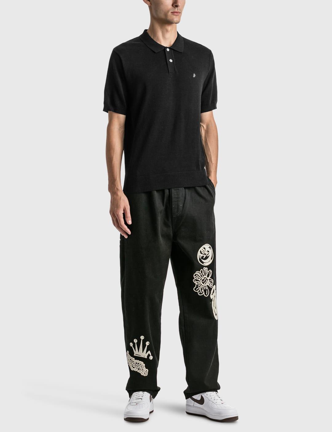 Stussy Classic Ss Polo Sweater in Black for Men | Lyst