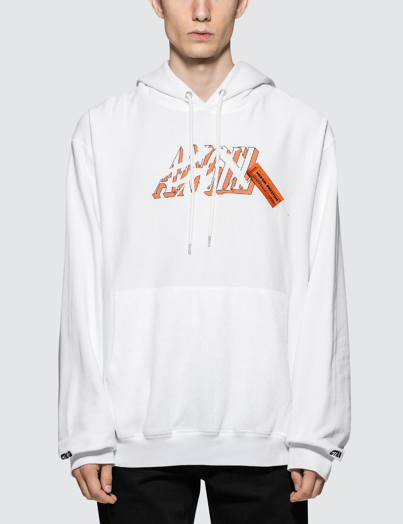 heron preston hoodie white