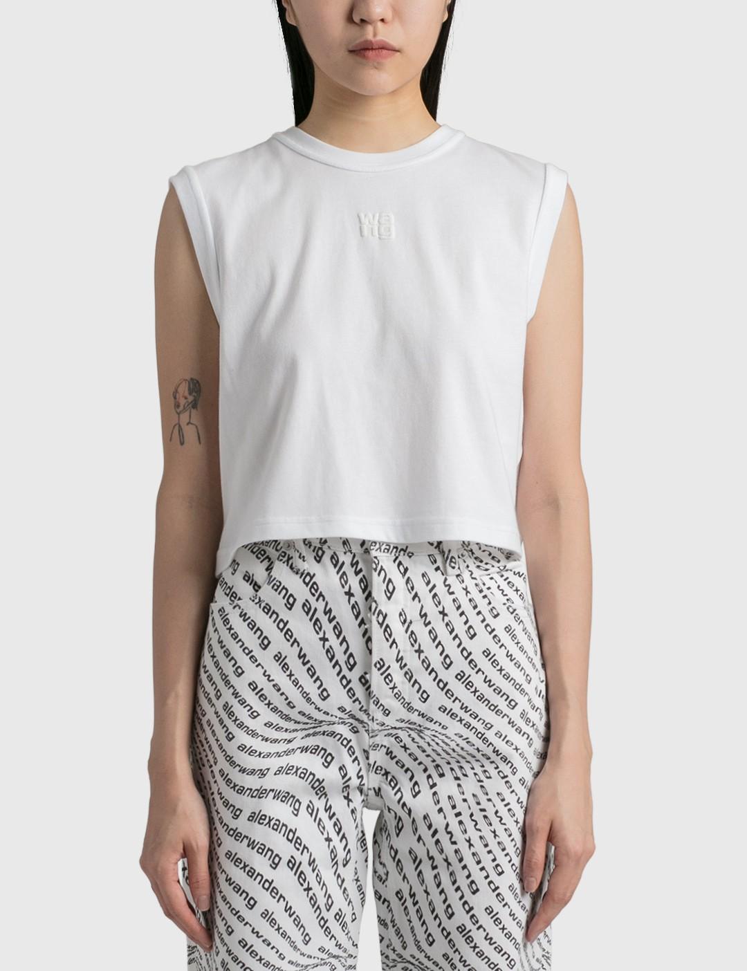 By Alexander Wang Essential Jersey Muscle T-shirt in White | Lyst