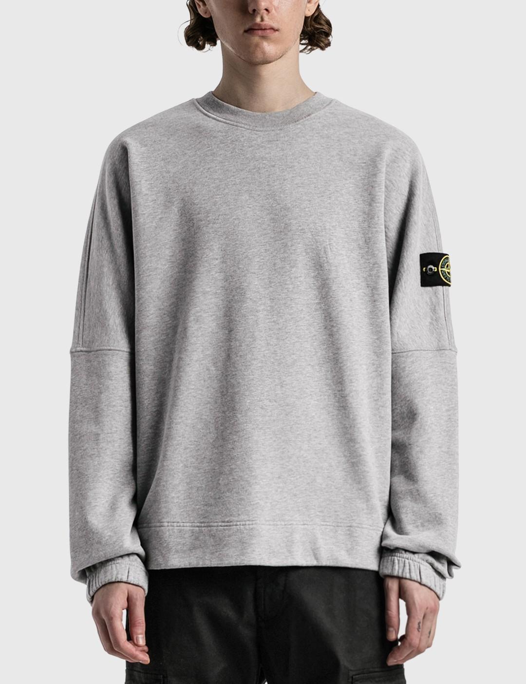 Stone Island Cotton Crewneck Sweatshirt in Gray for Men | Lyst