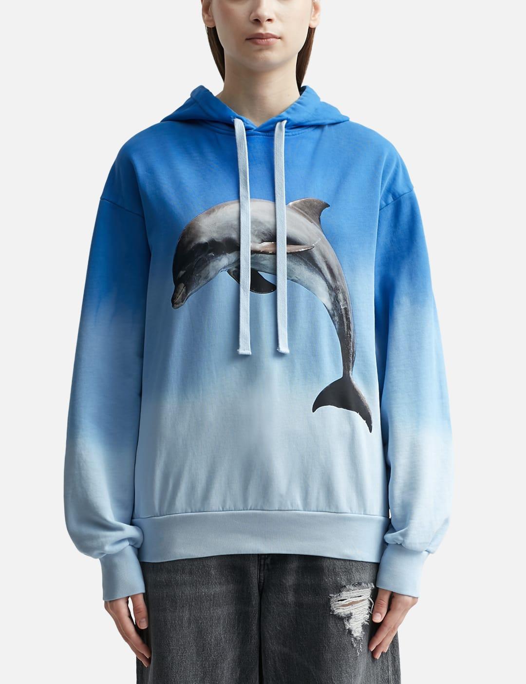 JW Anderson Classic Fit Dolphin Print Hoodie in Blue | Lyst