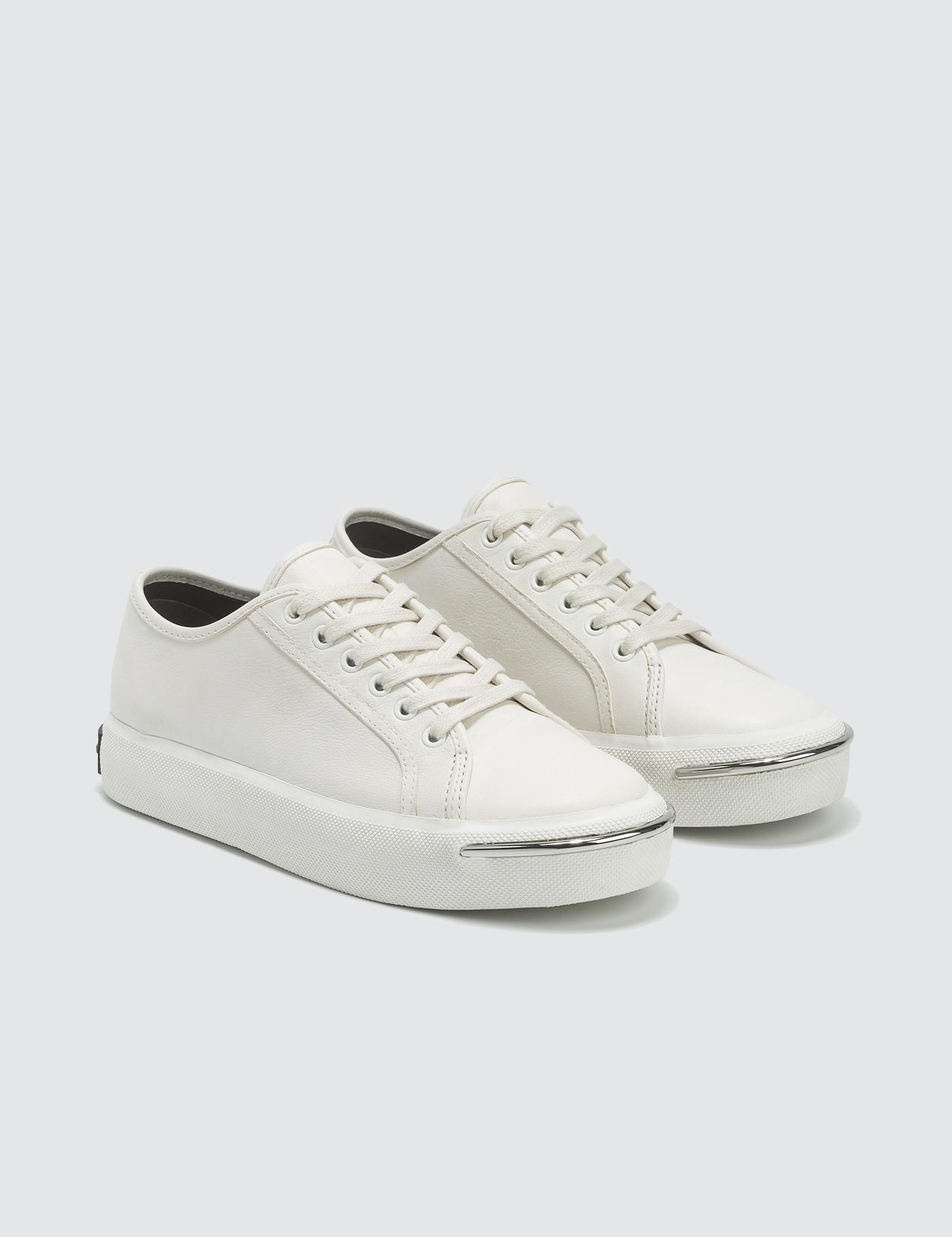 Alexander Wang Women's Pia Low Top Leather Platform Sneakers in White ...