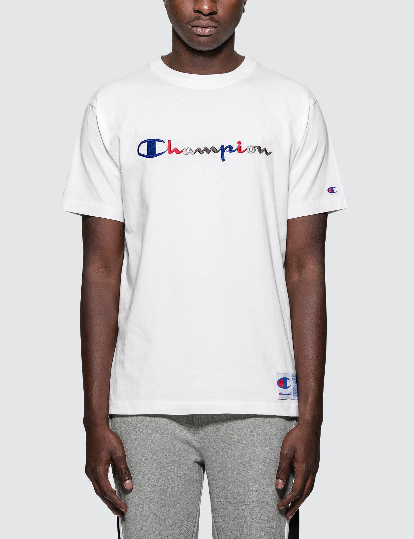 Champion Cotton Tri-color Script Logo S 
