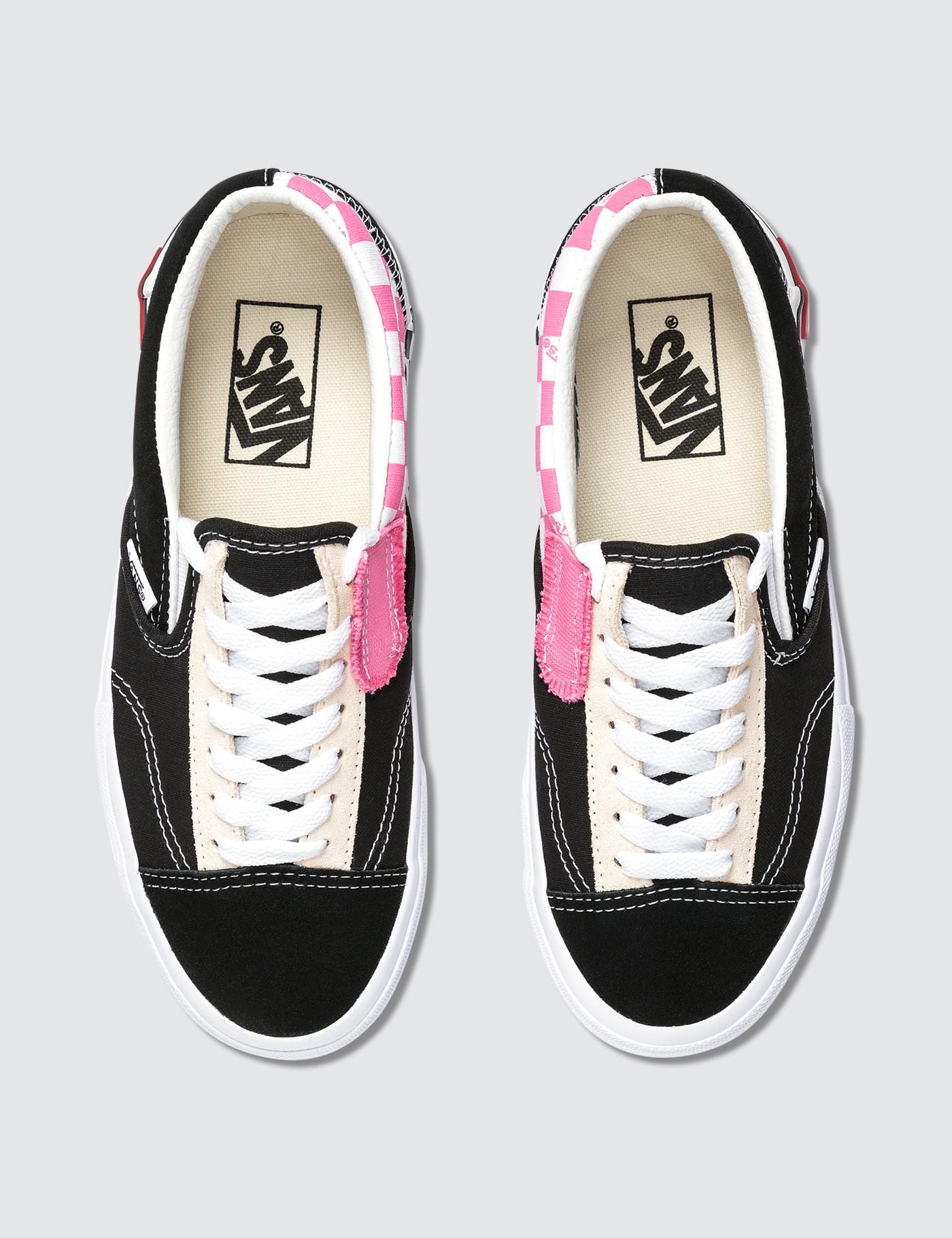 vans slip on cap black pink