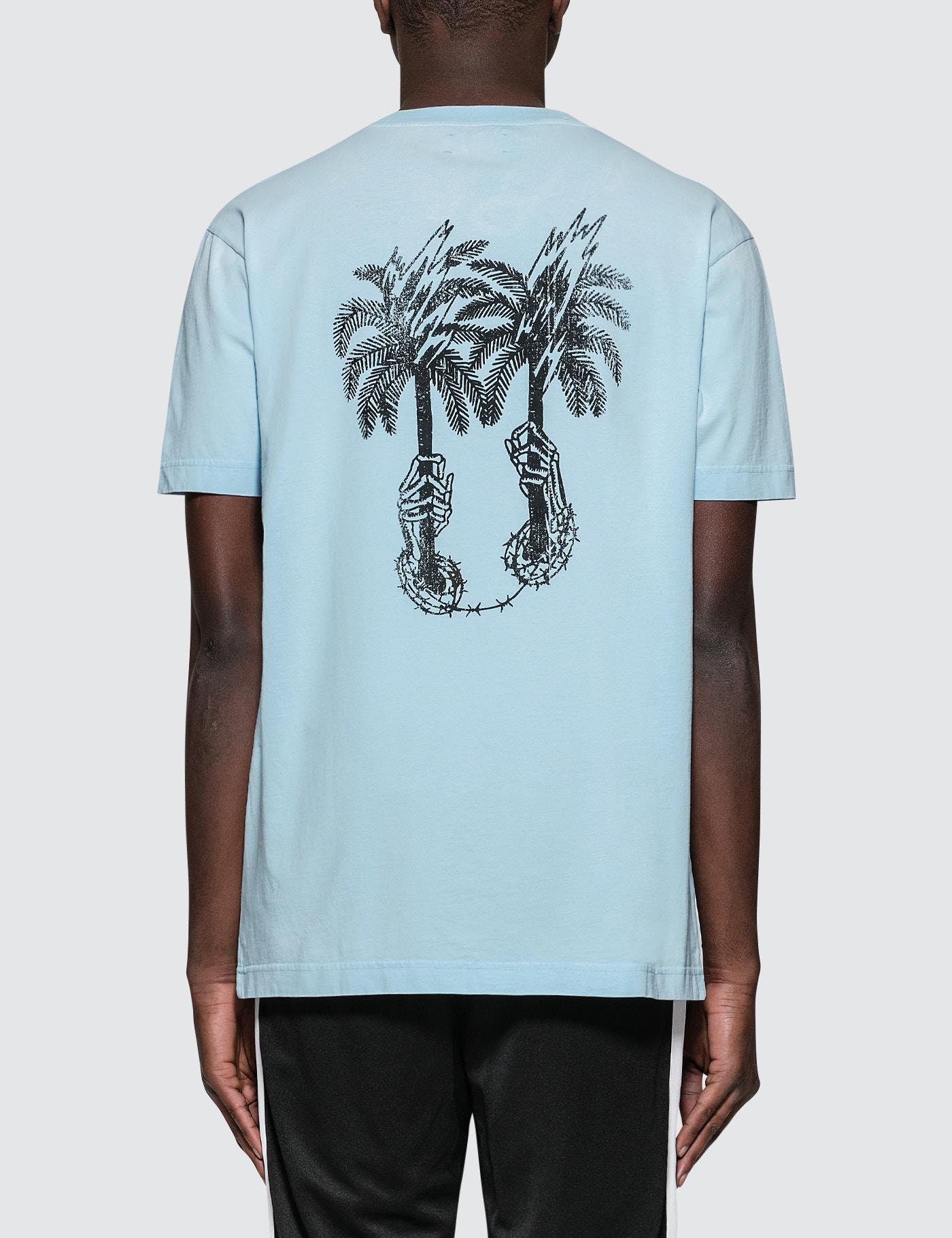 Palm Angels Cotton Light Blue Palms 
